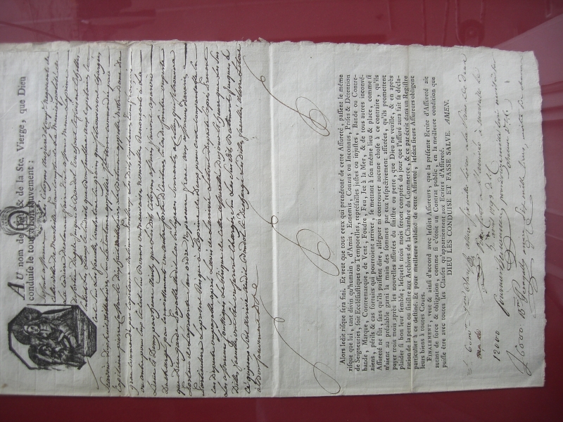 Certificato Assicurazione navale  1793
