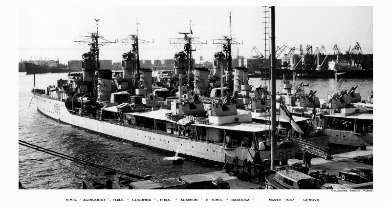 HMS  AGINCOURT , HMS  CORUNNA , HMS  ALAMEIN  e  HMS  BARROSA
