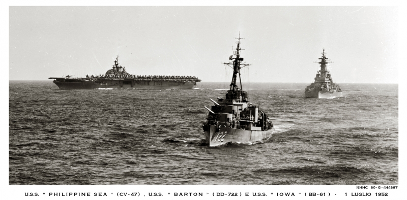 USS Philippine Sea (CV-47) USS Barton (DD-722) USS Iowa (BB-61)
