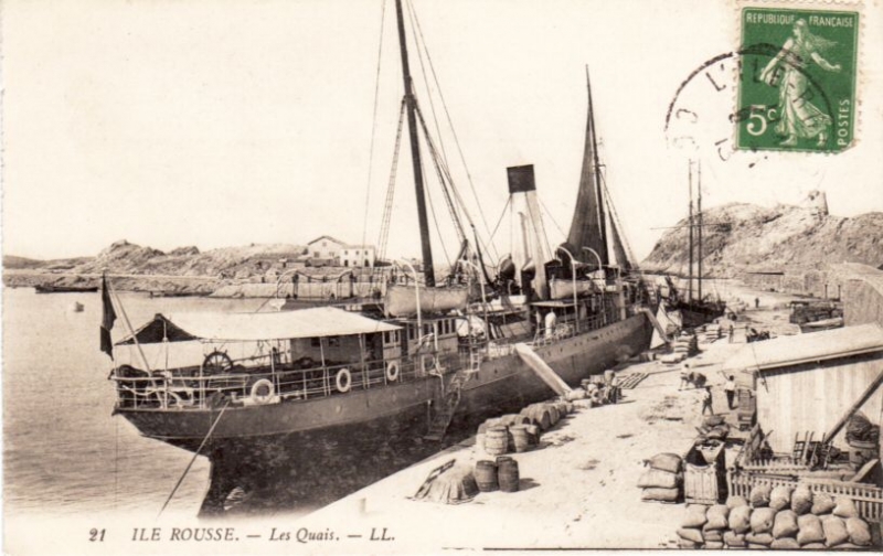 Piroscafo CYRNOS  della Compagnie Fraissinet - Porto di L'Ile Rousse (Isula Rossa) - Corsica