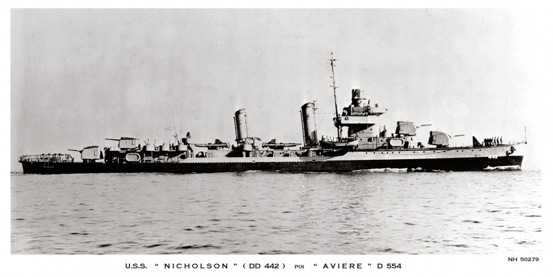 U.S.S NICHOLSON  DD 442  poi  AVIERE  D 554