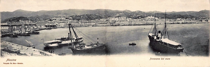 Il porto e la palazzata di Messina ai primi del novecento