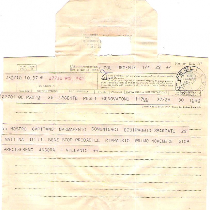 Giorgio Fassio 3o Telegramma della Fassio